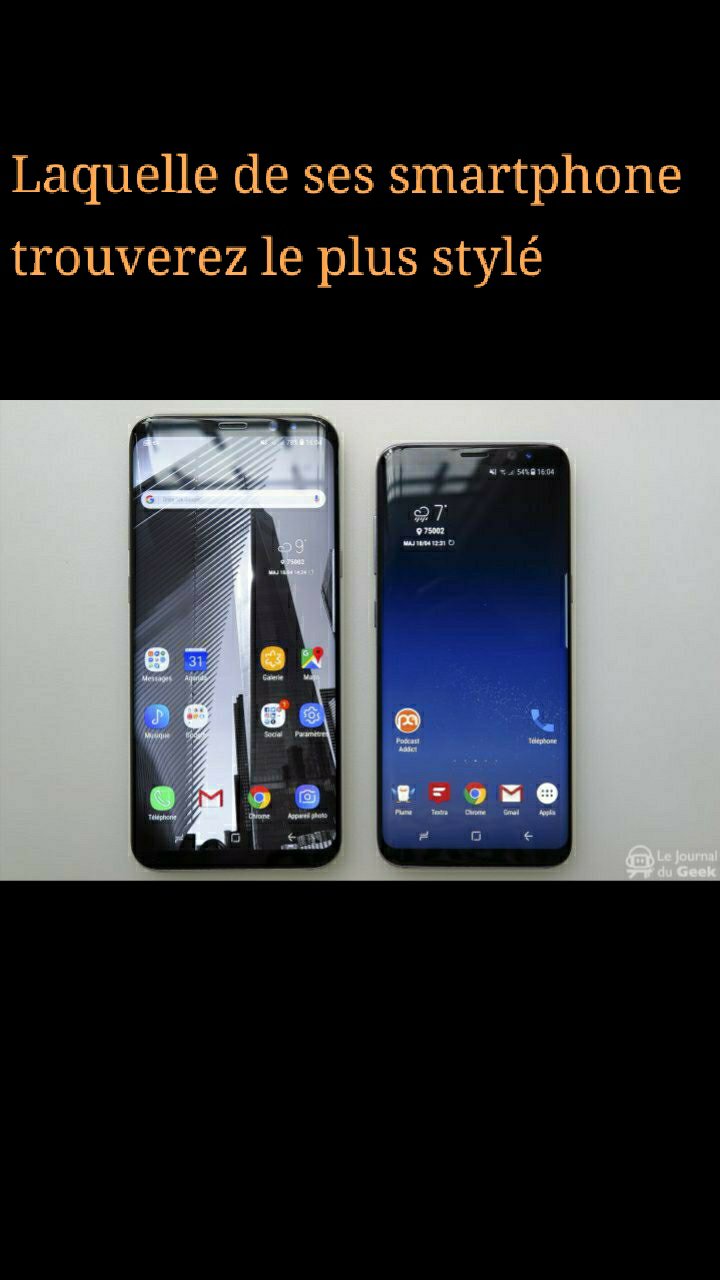 Laquelle de ses smartphone  trouverez le plus stylé 